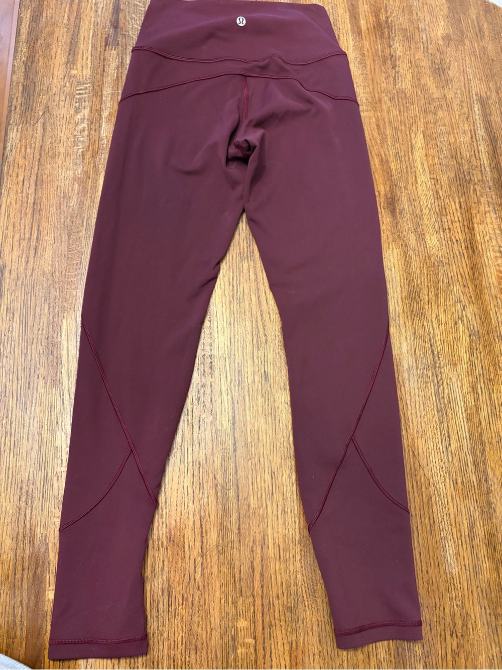 Lululemon In Movement 25” Everlux Leggings - Size 4 - Burgundy